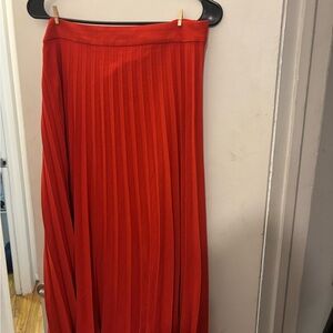 Zara Vibrant Red Midi Skirt
